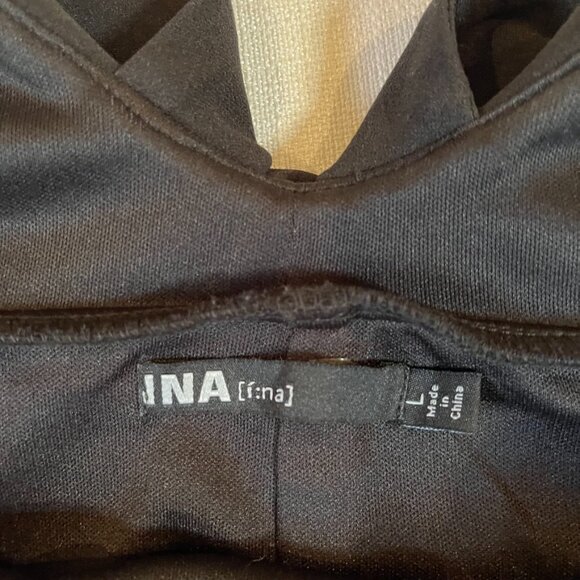 Long black dress evening graduation low back bow back detail sleeveless size L - Picture 11 of 11